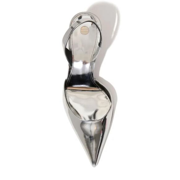 Proenza Schouler Slash Slingback Pumps in Silver Specchio 37 - Picture 4 of 5